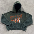 TALI CULT FULL ZIP DOUBLE ZIPPER CROPPED HOODIE