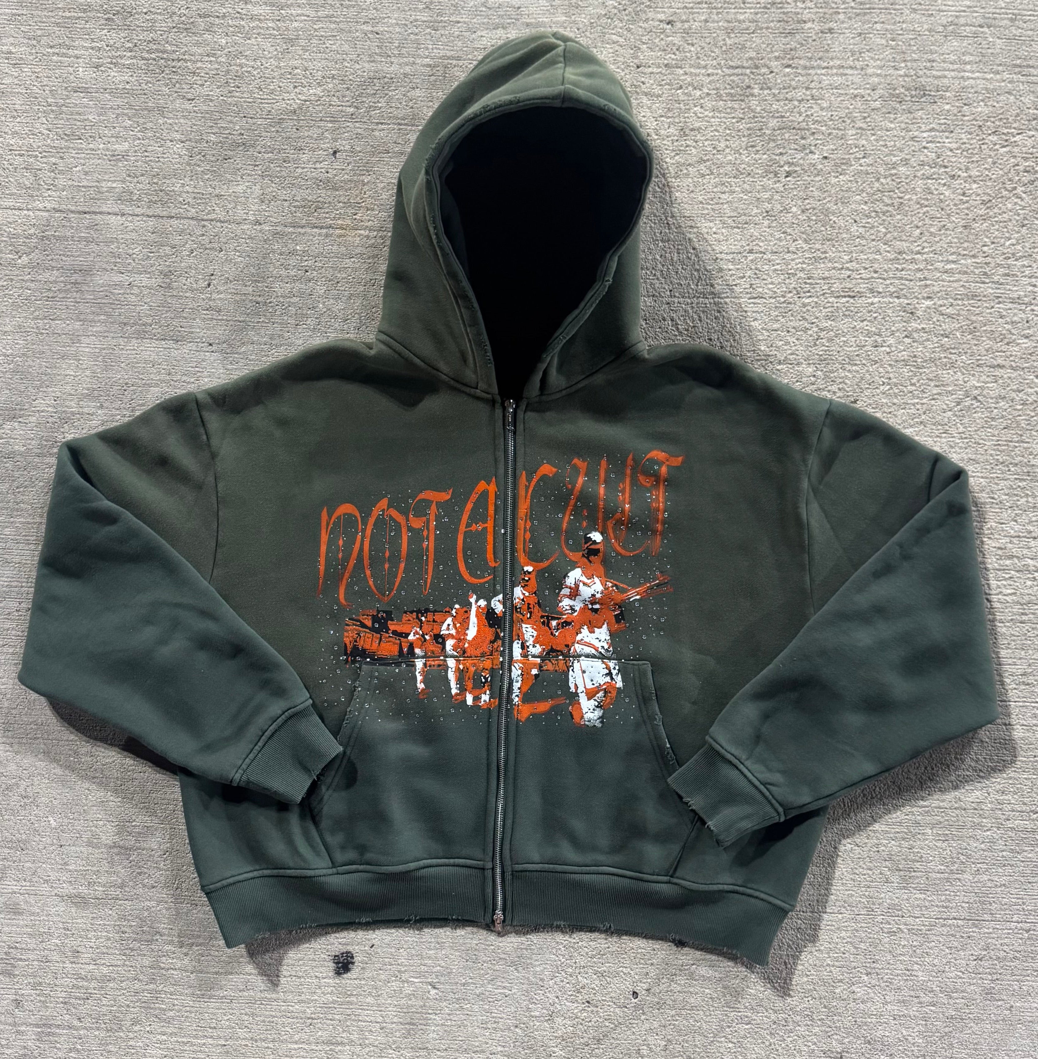 TALI CULT FULL ZIP DOUBLE ZIPPER CROPPED HOODIE