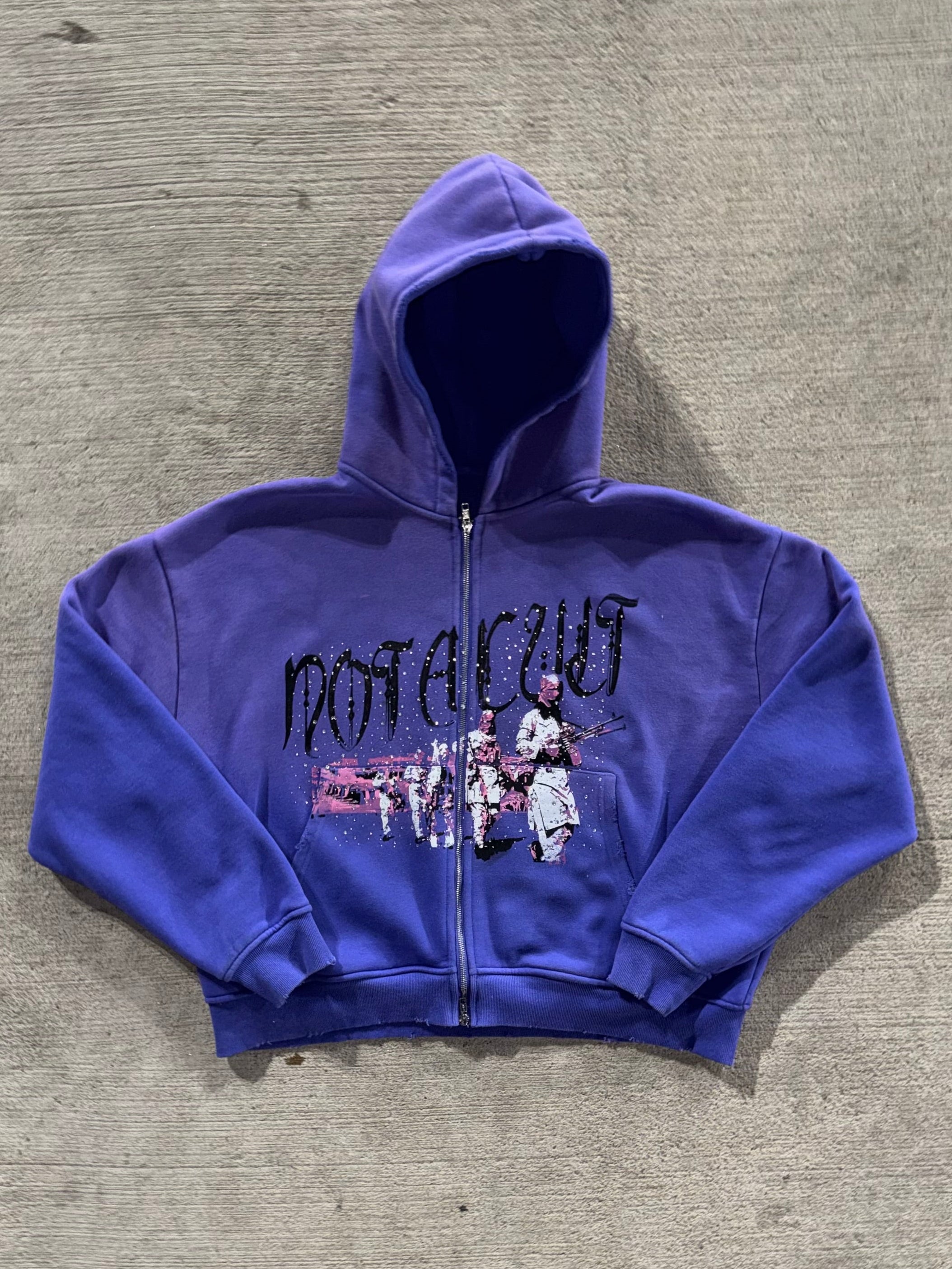 TALI CULT FULL ZIP DOUBLE ZIPPER CROPPED HOODIE